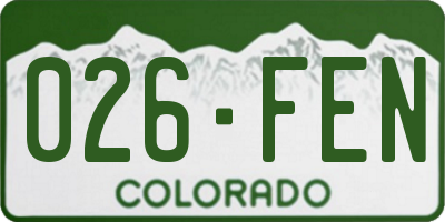 CO license plate 026FEN