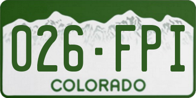 CO license plate 026FPI