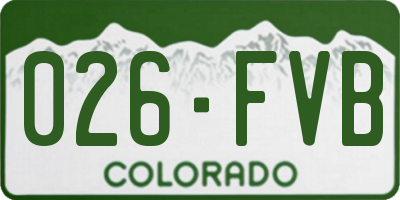 CO license plate 026FVB