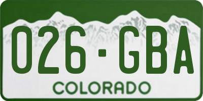 CO license plate 026GBA