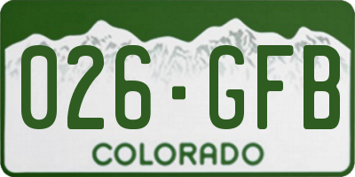 CO license plate 026GFB