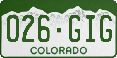 CO license plate 026GIG