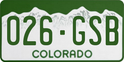 CO license plate 026GSB