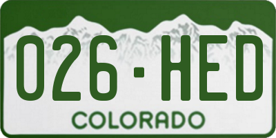 CO license plate 026HED