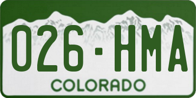 CO license plate 026HMA