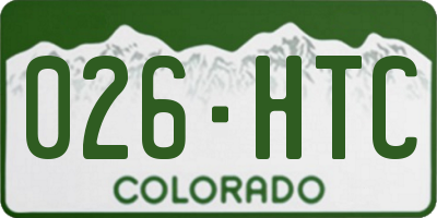 CO license plate 026HTC