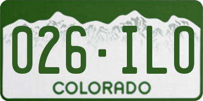 CO license plate 026ILO