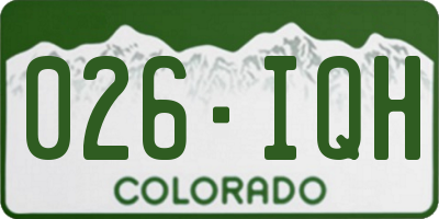 CO license plate 026IQH