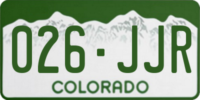 CO license plate 026JJR