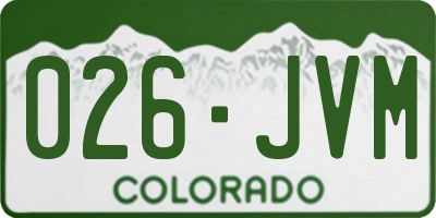 CO license plate 026JVM