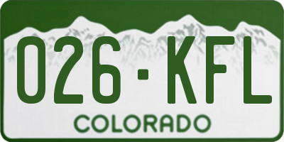 CO license plate 026KFL