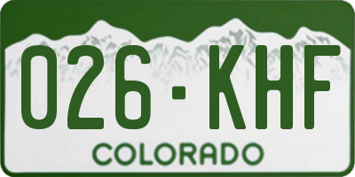 CO license plate 026KHF