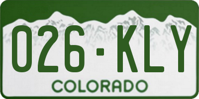 CO license plate 026KLY