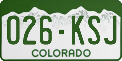 CO license plate 026KSJ