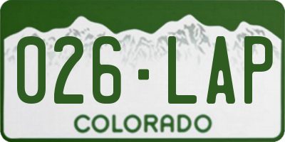 CO license plate 026LAP