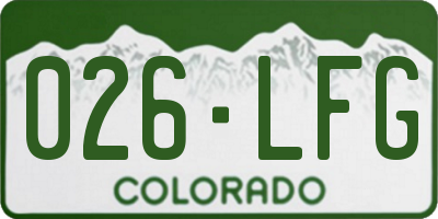 CO license plate 026LFG
