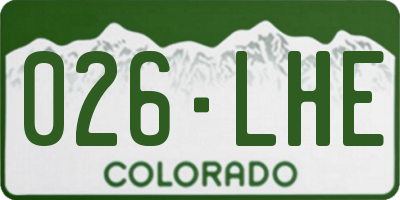 CO license plate 026LHE