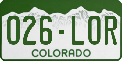 CO license plate 026LOR