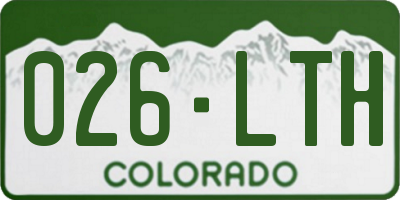 CO license plate 026LTH