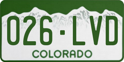 CO license plate 026LVD