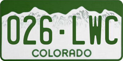 CO license plate 026LWC