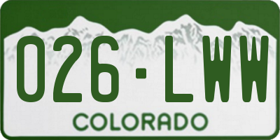 CO license plate 026LWW