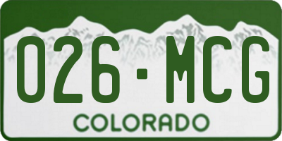 CO license plate 026MCG