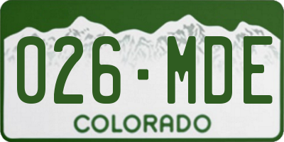 CO license plate 026MDE