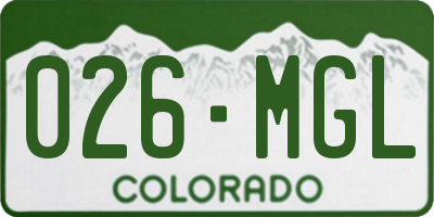 CO license plate 026MGL