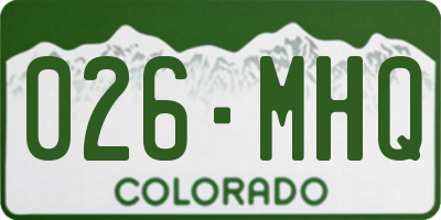 CO license plate 026MHQ