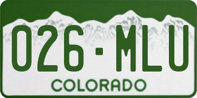 CO license plate 026MLU