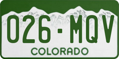 CO license plate 026MQV