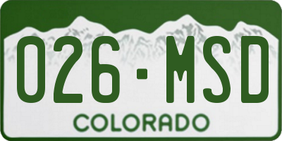 CO license plate 026MSD