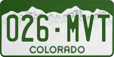 CO license plate 026MVT