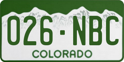 CO license plate 026NBC