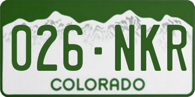 CO license plate 026NKR