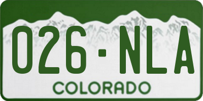 CO license plate 026NLA