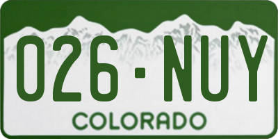 CO license plate 026NUY