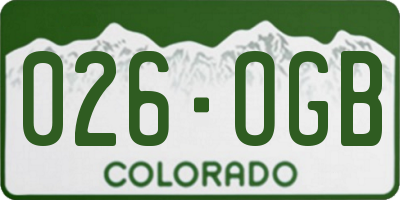 CO license plate 026OGB