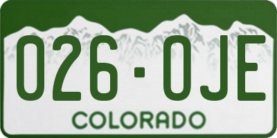 CO license plate 026OJE