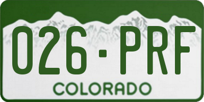 CO license plate 026PRF