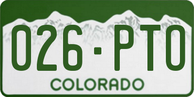 CO license plate 026PTO