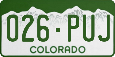 CO license plate 026PUJ
