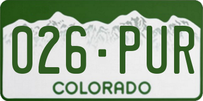 CO license plate 026PUR