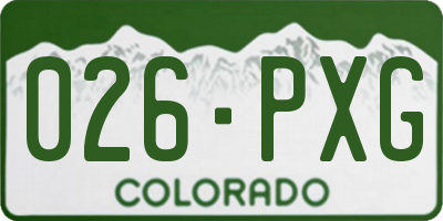 CO license plate 026PXG