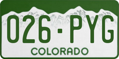 CO license plate 026PYG
