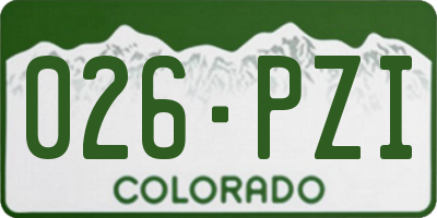 CO license plate 026PZI