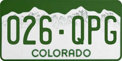 CO license plate 026QPG