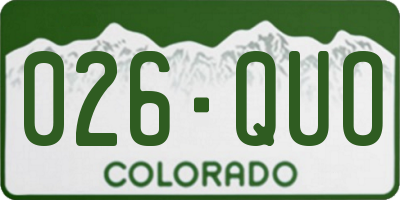 CO license plate 026QUO