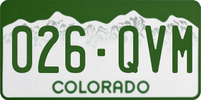 CO license plate 026QVM